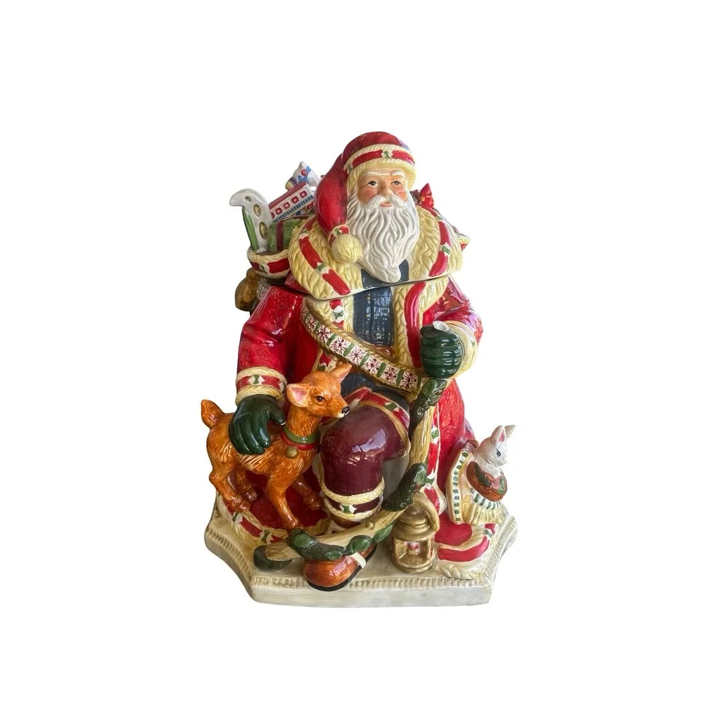 Studio Nova Old World Santa Ceramic Cookie Jar Christmas Decor Red Large 12